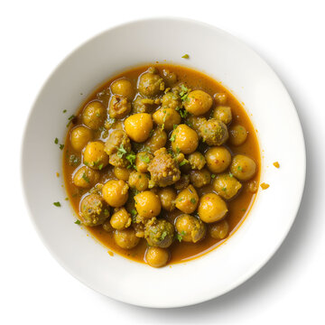 Traditional pointed gourd (parwal) curry served in a dish, cooked with spices in a flavorful gravy, isolated