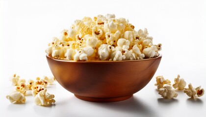 bowl of popcorn isolated on white