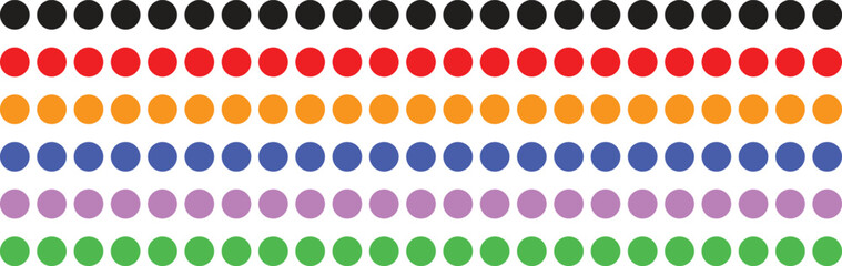 Colorful Rows of Polka Dots Background