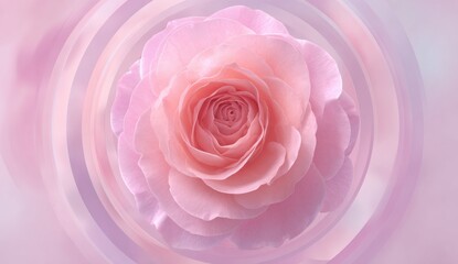 Delicate pink rose in a soft, swirling background