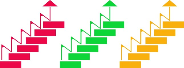 Obraz premium Colorful Business Growth Graph with Arrows