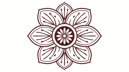 Brown Floral Mandala Design Vector Illustration flower