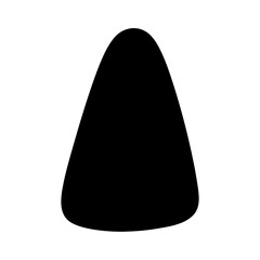 Black triangular shape with rounded corners on a clean white background
