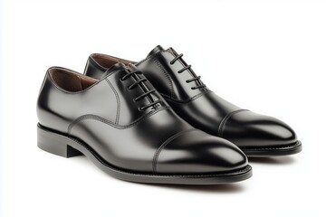 Elegant Black Leather Dress Shoes for Formal Occasions and Business Attire.