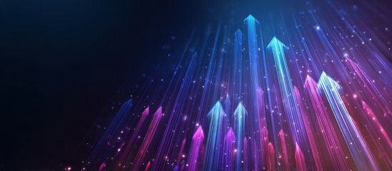 Abstract vibrant upward arrows