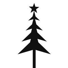 Fototapeta premium Black Christmas Tree With Decorative Ornaments And Shiny Star Isolated Transparent Holiday Clipart