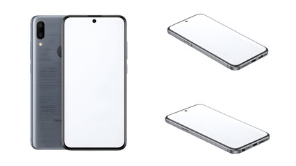 Mobile Phone: A minimalist, high-resolution product shot featuring a sleek, modern smartphone with a clean, blank screen ideal for app display and design, showcasing technological innovation.