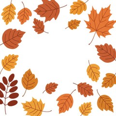 Obraz premium Minimalist vector autumn leaves on table thanksgiving decor 