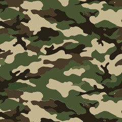 Fototapeta premium Digital camouflage pattern design for military apparel or related applications. Abstract design with irregular shapes and blended colors.