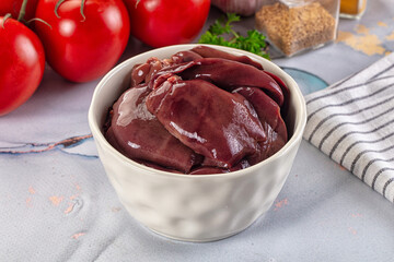 Raw chicken liver for cooking