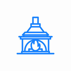 fireplace warmth heating icon sign vector