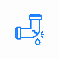 leaking pipe plumbing icon sign vector