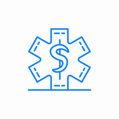 medical dollar healthcare icon sign vector