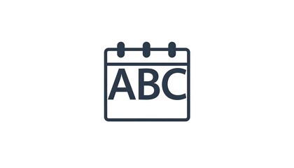Simple calendar icon with the letters ABC