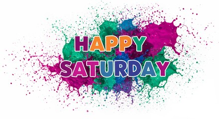 Happy saturday text graphic