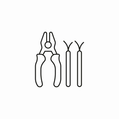 set precision pliers icon sign vector