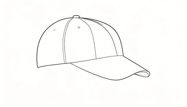 Simple black and white baseball cap sketch