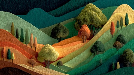 Beautiful paper cut forest high resolution picture