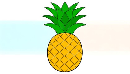 Simple cartoon pineapple graphic on a light gradient background