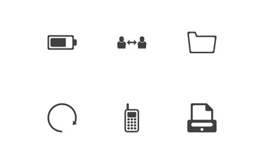 Internet and Things Icon Set Vector Illustration – Modern Web, IoT, Technology, Communication, and Smart Device Symbols for Digital Platforms, Apps, Websites, and User Interface Design