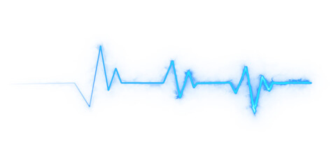 heart beat on ecg vector. heartbeat line icon. vector illustration PNG Formet. Neon glowing blue heartbeat line on transparent background. Modern clean medical symbol isolated on transparent