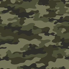 Fototapeta premium Army camouflage seamless khaki pattern, forest design camouflage
