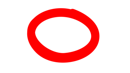 Red Hand-Drawn Scribble Circle PNG Isolated Background. Red highlighter circle vector.  Highlighting Circle Transparent Background.
