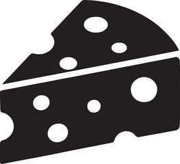 Cheese wedge silhouette vector for dairy, food, snack, culinary, cooking, and gourmet design.