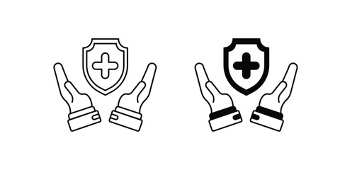 Medical Insurance set icon with white background vector stock illustration