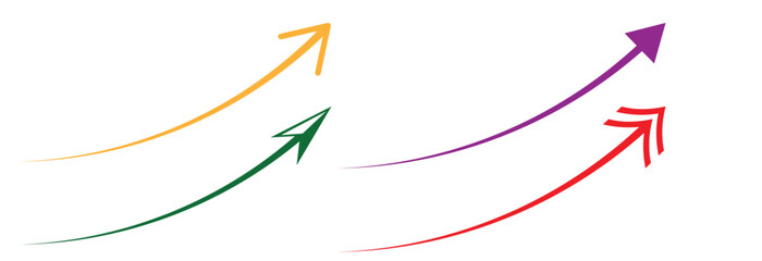 Creative Flat curve arrows hand drawn doodle set colorful infographic icon
