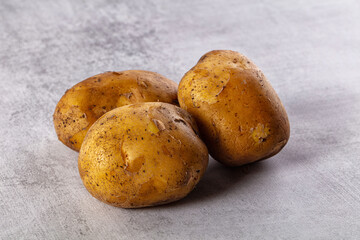 Raw potato heap for cooking