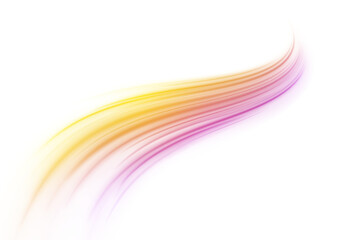 Highway road in cyberspace with flowing neon waves and wavy gradient light. Twirling liquid lines and purple spray with abstract bright energy and sparkling movement.