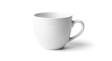 Clean White Ceramic Coffee Mug Isolated on White Background