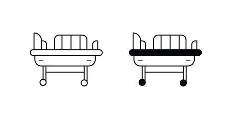 Bed set icon with white background vector stock illustration