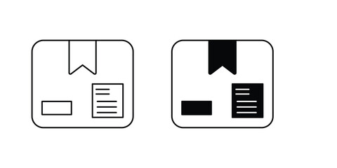 Parcel set icon with white background vector stock illustration