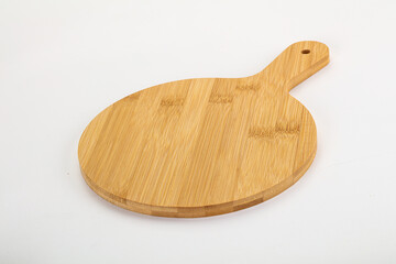 Wooden cutting board isolated on white background