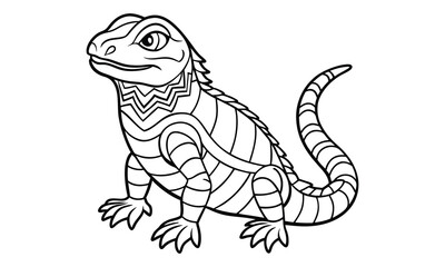 Reptiles animal Kids t shirt design silhouette and vector line art, Detailed High-Quality Line Art, Suitable for Adult Coloring Books, Stress Relief, Relaxation, and Printable Art Therapy.