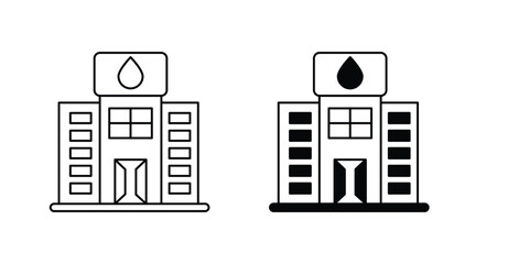 Blood Bank set icon with white background vector stock illustration