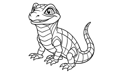 Reptiles animal Kids t shirt design silhouette and vector line art, Detailed High-Quality Line Art, Suitable for Adult Coloring Books, Stress Relief, Relaxation, and Printable Art Therapy.