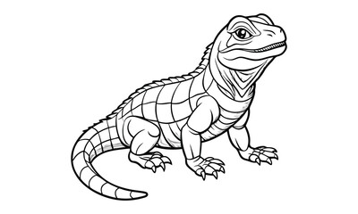 Reptiles animal Kids t shirt design silhouette and vector line art, Detailed High-Quality Line Art, Suitable for Adult Coloring Books, Stress Relief, Relaxation, and Printable Art Therapy.