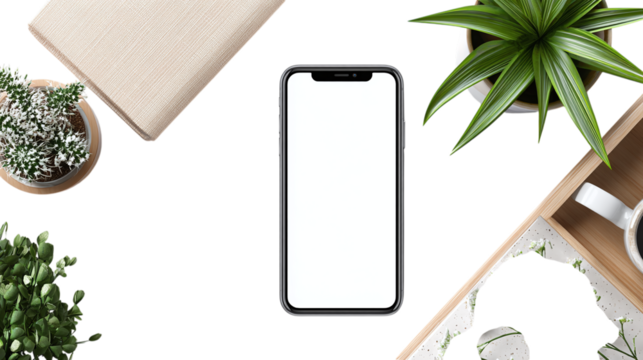 Social media post mockup with clean minimal layout isolated on transparent background