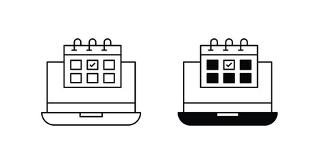 Online Appointment set icon with white background vector stock illustration