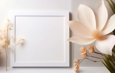 Poster Frame Mockup – Minimal Floral Interior