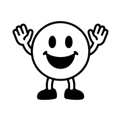 character emotion smiley with arms and legs joy vector on white background
Vector icon character with emotion