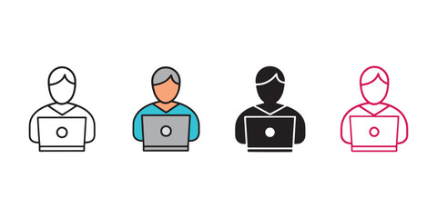 "Vibrant Diversity in Digital Collaboration – Stylized Laptop Workers in Modern Color Palettes Representing Remote Work, Tech Culture, and Creative Identity Across Global Teams"