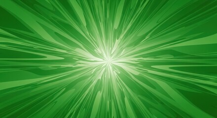 Abstract green background with radiating lines emanating from a central bright point, creating a dynamic and energetic visual effect.