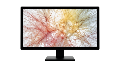 Abstract Networked Connections Displayed on a Computer Monitor Screen