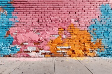 Vibrant graffiti wall with colorful paint splashes