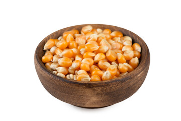 Dried corn on the white background