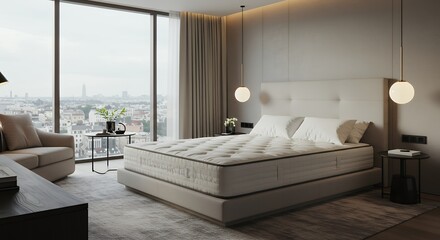 Modern bedroom interior with luxury mattress